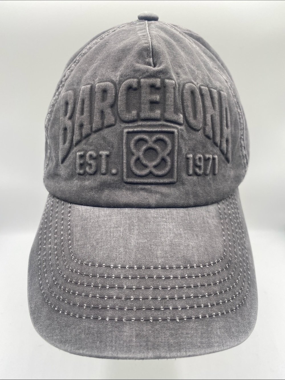 Barcelona Embroidered Adult Cap - Gray